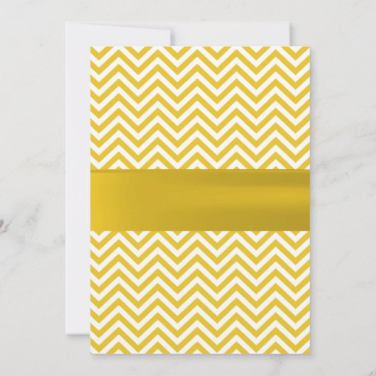 Classy Yellow Chevron Plumeria Baby shower Kaart (Achterkant)