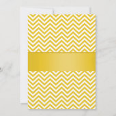 Classy Yellow Chevron Plumeria Wedding Kaart (Achterkant)