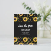 Classy Yellow Sunflower Pattern Save the Date Uitnodiging Briefkaart (Staand voorkant)
