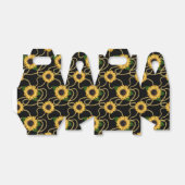 Classy Yellow Sunflower Stijlvol patroon op zwart Bedankdoosjes (Uitgevouwen)