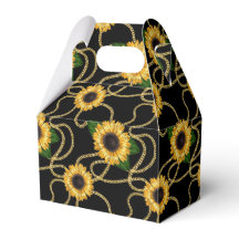 Classy Yellow Sunflower Stijlvol patroon op zwart