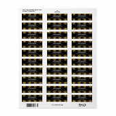 Classy Yellow Sunflower Stijlvol patroon op zwart Etiket (Full Sheet)