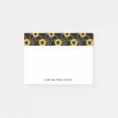 Classy Yellow Sunflower Stijlvol patroon op zwart Post-it® Notes (Voorkant)