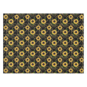 Classy Yellow Sunflower Stijlvol patroon op zwart Tafelkleed (Voorkant (Horizontaal))