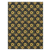 Classy Yellow Sunflower Stijlvol patroon op zwart Tafelkleed (Voorkant)