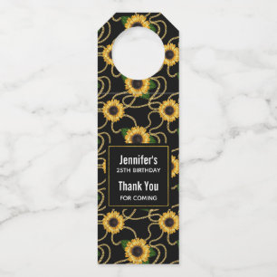 Classy Yellow Sunflower Stylish Pattern Birthday Flessenhanger