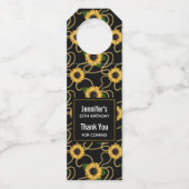 Classy Yellow Sunflower Stylish Pattern Birthday Flessenhanger (Voorkant)