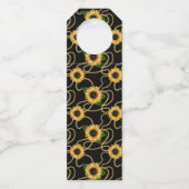 Classy Yellow Sunflower Stylish Pattern Birthday Flessenhanger (Achterkant)