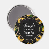 Classy Yellow Sunflower Stylish Pattern Birthday Magneet (Voorkant / Achterkant)