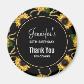 Classy Yellow Sunflower Stylish Pattern Birthday Magneet (Voorkant)