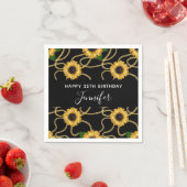 Classy Yellow Sunflower Stylish Pattern Birthday Servet (Insitu)