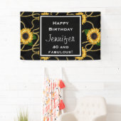 Classy Yellow Sunflower Stylish Pattern Birthday Spandoek (Insitu)