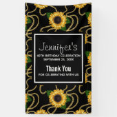 Classy Yellow Sunflower Stylish Pattern Birthday Spandoek (Verticaal)
