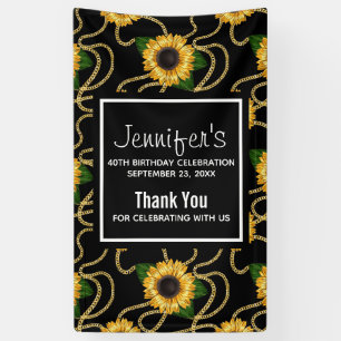 Classy Yellow Sunflower Stylish Pattern Birthday Spandoek