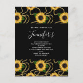 Classy Yellow Sunflower Stylish Pattern Birthday Uitnodiging Briefkaart (Voorkant)