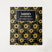 Classy Yellow Sunflower Stylish Pattern Birthday Wandkleed (Voorkant)