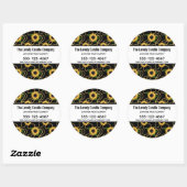 Classy Yellow Sunflower Stylish Pattern Business Ronde Sticker (Vel)