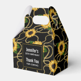 Classy Yellow Sunflower Stylish Pattern Hartelijk  Bedankdoosjes