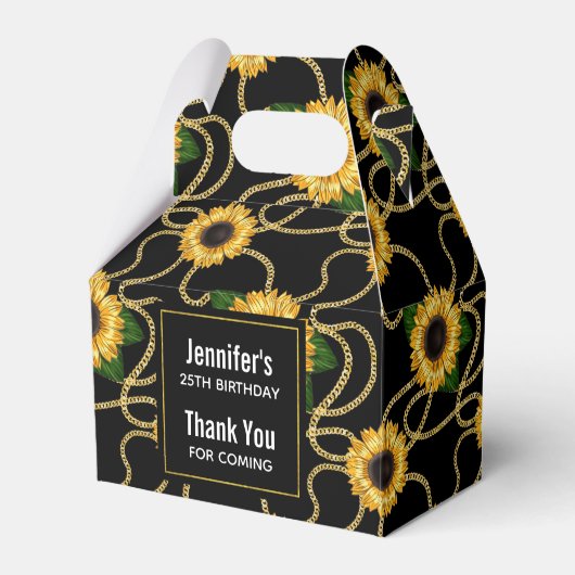 Classy Yellow Sunflower Stylish Pattern Hartelijk Bedankdoosjes (Voorkant Zijde)