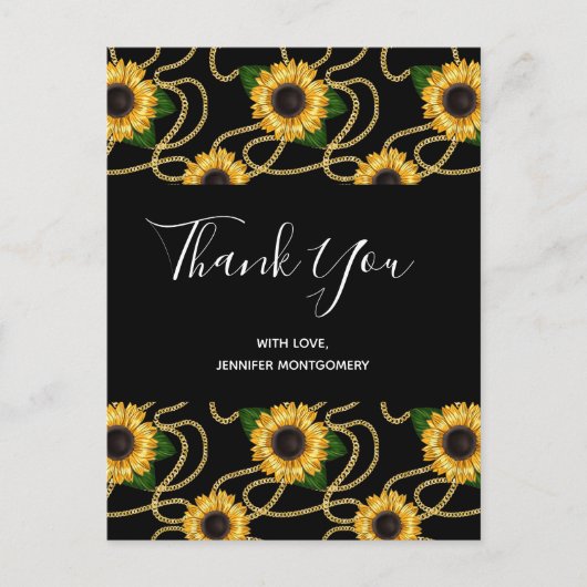 Classy Yellow Sunflower Stylish Pattern Hartelijk  Briefkaart (Voorkant)