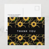 Classy Yellow Sunflower Stylish Pattern Hartelijk  Briefkaart (Voorkant / Achterkant)