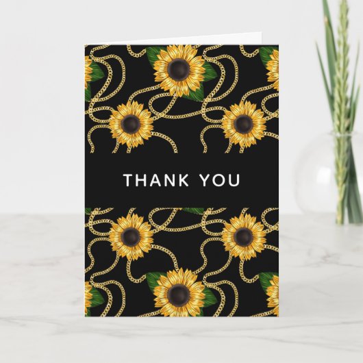 Classy Yellow Sunflower Stylish Pattern Hartelijk  Kaart (Voorkant)