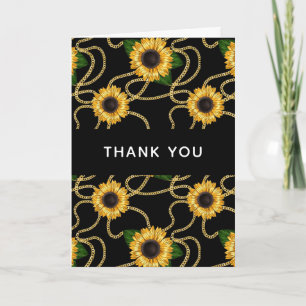 Classy Yellow Sunflower Stylish Pattern Hartelijk  Kaart
