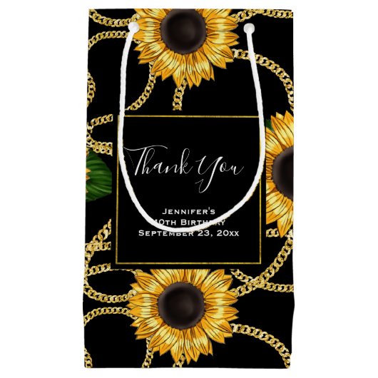 Classy Yellow Sunflower Stylish Pattern Hartelijk  Klein Cadeauzakje (Voorkant)