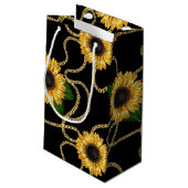 Classy Yellow Sunflower Stylish Pattern Hartelijk Klein Cadeauzakje (Achterkant Gekanteld)