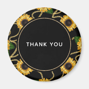 Classy Yellow Sunflower Stylish Pattern Hartelijk  Magneet