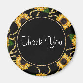 Classy Yellow Sunflower Stylish Pattern Hartelijk  Magneet (Voorkant)