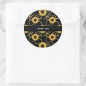 Classy Yellow Sunflower Stylish Pattern Hartelijk Ronde Sticker (Tas)