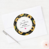 Classy Yellow Sunflower Stylish Pattern Kitchen Ronde Sticker (Envelop)