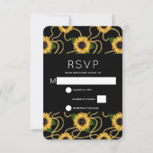 Classy Yellow Sunflower Stylish Pattern Weddenscha RSVP Kaartje (Voorkant)