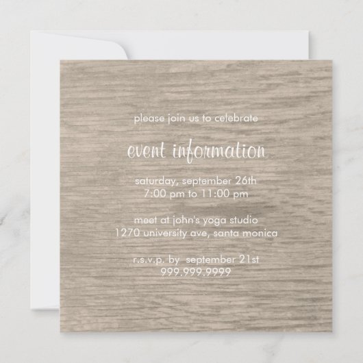 Classy Yoga Uitnodiging (Achterkant)