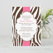Classy Zebra Baby shower Kaart (Staand voorkant)
