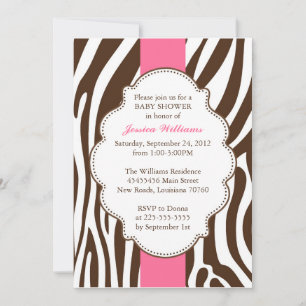 Classy Zebra Baby shower Kaart