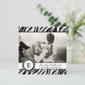 Classy Zebra Birthday Party Invitation Kaart (Staand voorkant)