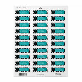 Classy Zebra Print Blauwgroen monogram Adresetiket Etiket (Full Sheet)