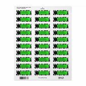 Classy Zebra Print Limoen Monogram Adresetiketten Etiket (Full Sheet)