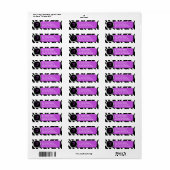 Classy Zebra Print Paarse monogram Adresetiketten Etiket (Full Sheet)