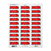 Classy Zebra Print Red Adresetiketten Etiket (Full Sheet)