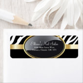 Classy Zebra Print Retouradreslabels Etiket (Insitu)
