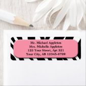 Classy Zebra Print Roze Adresetiketten Etiket (Insitu)