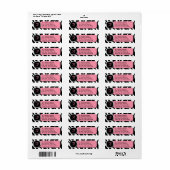 Classy Zebra Print Roze Monogram Adresetiketten Etiket (Full Sheet)