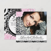 Classy Zebra Print - Teen Birthday Party Invites Kaart (Voorkant / Achterkant)