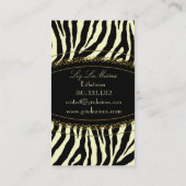 Classy zebra print visitekaartje (Achterkant)