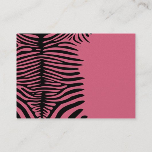 Classy Zebra Skin op elke kleurenkaart Honeysuckel Visitekaartje (Achterkant)