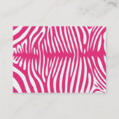 Classy Zebra Skin op elke kleurenkaart Honeysuckel Visitekaartje (Achterkant)