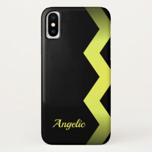 Classy Zig zag Geel Gepersonaliseerd Case-Mate iPhone Case